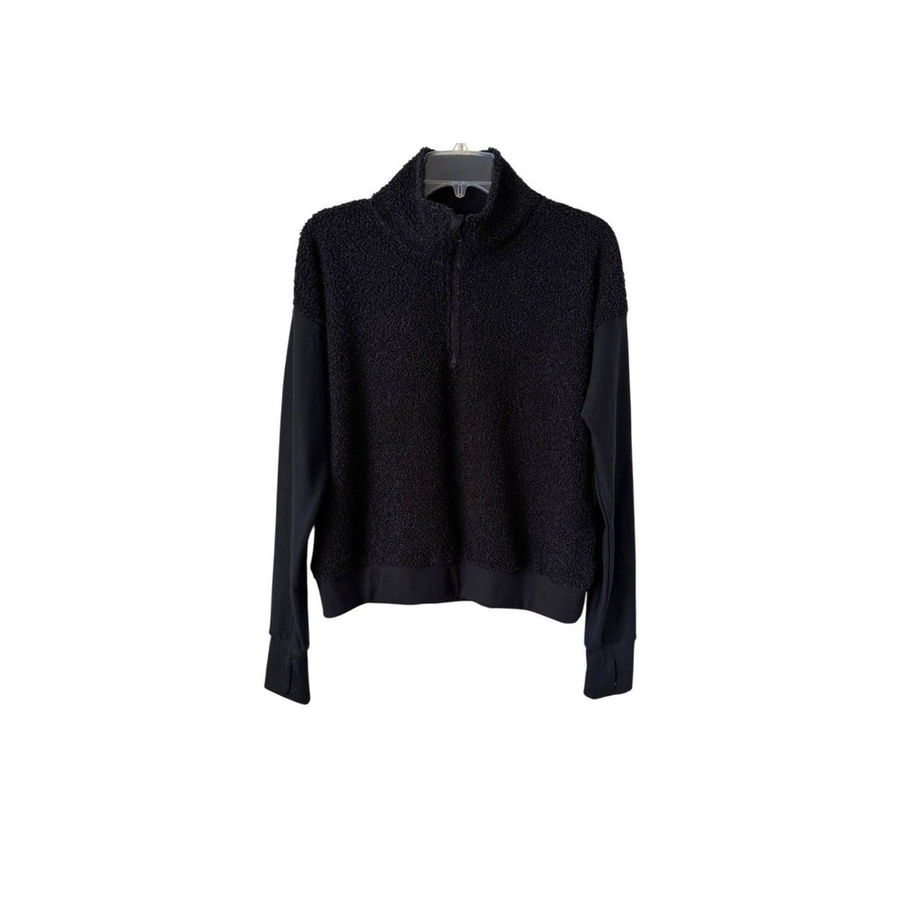 MONDETTA Performance Luxury Women's Black Sherpa Quarter Zip Pullover Jacket M